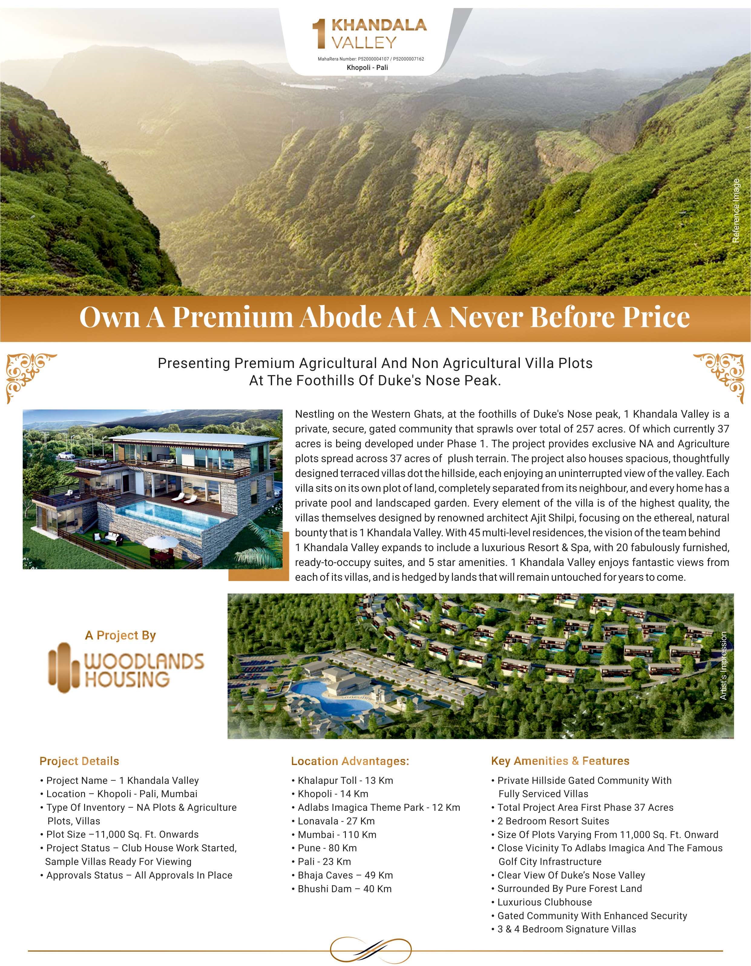 Own a premium abode at a never before price at Woodlands 1 Khandala Valley in Mumbai Update